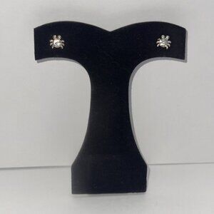 Clear Cute 8.25mm Sterling Silver Spider Post Earrings